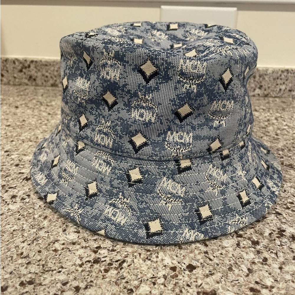 MCM Blue Bucket Hat for Adults